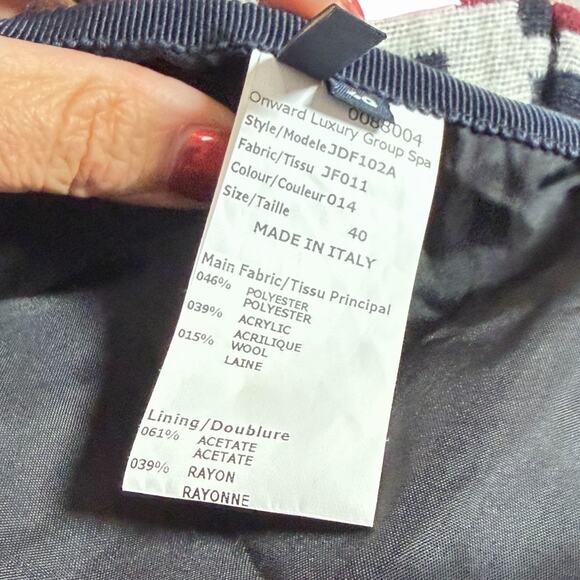 JIL SANDER NAVY PLAID TWEEDY A LINE SKIRT WOOL BLEND MADE IN ITALY SIZE 40 M 8 - Picture 6 of 7